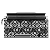 Retro Schreibmaschinentastatur, 83 Tasten, Elektrische Schreibmaschine Vintage mit mechanischem Bluetooth 5.0, Verbindung mehrerer Geräte, 2000mAh Akku, Punk-Rundtasten, für Desktop-PC/Laptop/Telefon