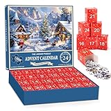 Adventskalender 2024 Jigsaw Puzzles-70 x 50 cm-1008 Teile Puzzles,Adventskalender Jigsaw Puzzles für Erwachsene und Kinder,Weihnachten Puzzles Weihnachts Geschenk für Jungen,Mädchen (A-CZ)