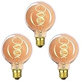 massway Edison Vintage Glühbirne, LED Vintage Glühbirne E27 G80 4W Warmweiss Antike Wicklung Filament LED Glühlampe, Ideal für Nostalgie und Retro Beleuchtung im Haus Café Bar - 3 Stück