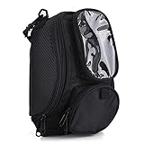 Outbit Motorrad Tankrucksack, 1 Stück Kraftstoff-Satteltasche Schwarz Verdicktes Oxford-Tuch Universal-mit starkem Magnet wasserdicht für die meisten Motorräder