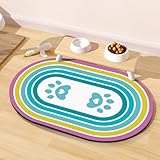Napfunterlage Katzen- Futtermatte Katzen, 20''x12'' rutschfeste Futterunterlage Katze mit Gummisohle für Fußböden, Leicht zu Verstauende Katze Napfunterlage, Geeignet für Wohnzimmer und Garten