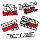 Folien-Zentrum - 5 Aufkleber Set - hochwertiger Aufkleber Auto Tuning - OEM & JDM Auto Sticker - Lustige Aufkleber für Auto - Stickerbomb - Autoaufkleber - Made in Germany