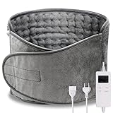 Heizkissen OneAmg 60 x 30 cm Wärmekissen Elektrische mit 6 Temperaturstufen und Abschaltautomatik Schnelles Erhitzen Maschinenwaschbar Wärmedecke Heizdecke für Rücken Lende Bauch Schulter Grau