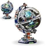 Weltraumstation Globus Bausteine, Drehbar Globus Klemmbausteine, STEM Weltraumforschungs Modell Bausatz Spielzeug, Geschenk für Erwachsene und Jugendliche, 1793 Teile