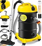 MASKO® 6IN1 Industriestaubsauger Staubsauger Nass Trocken Sauge Aschesauger 2300W + Steckdose✓ Blasfunktion ✓ Trocken-Saugen & Nass-Saugen | Industrie-Sauger mit & ohne Beutel | beutellos, Gelb