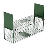 Qianruida Katzenfalle Lebendfalle 80cm Marderfalle Mausefalle Fuchsfalle Tierfalle Drahtfalle Mit 2 türen