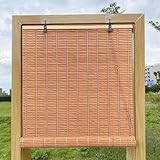 Bambusrollo Outfoor Bambus Rollos Jalousie 60x180 90x250 150x200cm,Bambus Rollo Mit Seitenzug,Sichtschutz Sonnenschutz Lichtfilter-Rollo Bambus Vorhang für Drinnen/Draußen/Garten(Size:75x250cm)