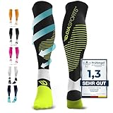 Diasports Kompressionsstrümpfe Sport, Laufen, Marathon und Triathlon RUNSTARS | Erstklassige Kompressionssocken mit gleichmäßiger Kompression und verstärkter Ferse für Damen und Herren (Schwarz, M)