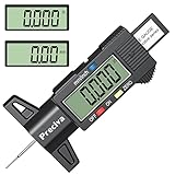 Preciva Reifen Profiltiefenmesser Reifenprofilmesser Auto Tiefenmesser Motorrad Profilmesser Messchieber LCD Display mit Ersatzbatterie, 0-25 mm für Autos, LKWs, Motos