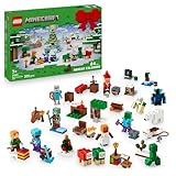 LEGO Minecraft Adventskalender 2025 - Weihnachten Spielzeug für Jungen & Mädchen ab 7 Jahren - 24 Überraschungen inkl. Minifiguren & Mini-Modellen - Kinder Spielset - Gaming Geschenk zum Advent 21280