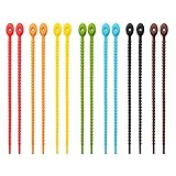 Bunte Silikon Krawatten Tasche Wiederverwendbare Silikon Kabelbinder Beutelverschluss Kabelbinder Rouladen-Schnur aus Silikon Kabel Sparer Krawatten Rouladenbinder Für Lebensmittelbeutel 14 Stück