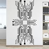 YUSENHUA Selbstklebender schwarzer Leiterplatten-Wandaufkleber Technologie Computer IT Wissenschaft Spielzimmer Software Büro-Aufkleber