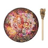 Shaman Drum, 9.8 Zoll Shaman Hand Drum mit Schlagzeugstock, Instrumental Shaman Alchemy Moon Drum, Sound Healer Shaman Drum für Spirituelle Musik, Reflexion und Meditation