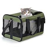 HITSLAM hundebox Faltbar Hundetransportbox Katzentransportbox Katzenbox Transportbox katzentasche für Hund, Katzen, Airline Zugelassen, Reisefreundliche Transporttasche (M)