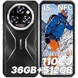 OUKITEL WP55S 512GB Outdoor Mobile Phone 36GB+512GB/2TB 10000mAh/33W,64MP+32MP Android 15,Outdoor Smartphone 6.68' Dual SIM NFC/OTG 120Hz Display, IP68/69K Gemini AI Black