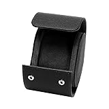 BroLuka 1 Steckplatz, Reiseetui aus Kunstleder, einzigartige Uhrenbox, Organizer für Damen und Herren, tägliche Aufbewahrung und Geschäftsreisen (schwarz)