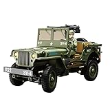 RCXTechPro 1:16 RC Militär Jeep Auto Aus Metall, 2.4GHz Vollproportionales Geländefahrzeug Mit LED-Scheinwerfern, Funkgesteuertes Auto Kletterauto Für Erwachsene