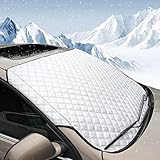 BEEWAY Auto Frontscheibenabdeckung, Ultra-Dick Scheibenabdeckung Auto Windschutzscheiben Abdeckung Sonnenblende Wintergegen Schnee Eis Frost Sonne UV Staub Wasserbeständig(140 x 90cm)