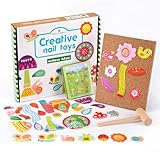 QH-Shop Hämmerchenspiel, Lern und Geschicklichkeitsspiel Hammerspiel Montessori mit Holzbauteilen in Verschiedenen Formen zur Förderung der Fantasie für Kinder ab 4 Jahre