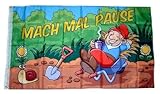 Fahne/Flagge Mach mal Pause Gartenzwerg 90 x 150 cm