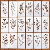 18 Stück Schablonen Textilgestaltung,3 x 6 inch Schablonen Wandgestaltung Malen,Schablonen malen Wiederverwendbar,Schablonen wandgestaltung Wildblumen,Malschablone für Malerei,Holz Wand,Deko