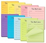 Agoer To Do Liste Haftnotizen, 10er Pack 100 x 74mm Sticky Notes Linierte, Deutsch Klebezettel Selbstklebende Haftnotizzettel, Bunt Notizzettel für Planer Erinnerung Büro Schule - 10 Farben
