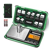 ACCT Präzisions-Taschenwaage, 200 g x 0,01 g, Schmuck-Grammwaage, LCD-Display, Umrechnung mit einem Klick, 6 Einheiten, Mini-Waage für Lebensmittel/Pulver/Kräuter/Münzen (inkl. Batterie)
