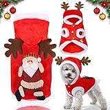 AOMAIGAD Haustier-Elch-Weihnachtskostüm，Haustier Winter Welpen Kleidung, Elchkostüm für Hunde und Katzen, Weihnachten Hundekleidung, Weihnachts Katze Kleidung, Winterwarme Kleidung für Haustiere (XL)