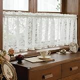 Spitze Kurzgardine, Halbtransparent Küchenvorhang, Scheibengardine für Wohnzimmer Schlafzimmer((WXH) 220X120CM/86X47.2IN)