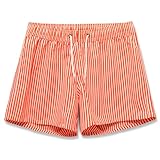 Badeshorts für Mädchen und Jungen, Strand-Shorts, leicht, lässig, Bademode, ohne Futter, 42077, Orange, 6-7