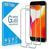 MAYtobe 2 Stück Schutzfolie für iPhone 8/7/6/6s/iPhone SE 2020, HD Displayschutzfolie, Frei von Kratzern, 0,33mm Ultra-Klar, 9H Härte Glas, Ultrabeständig, Blasenfrei