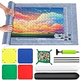 VFANDV Puzzlematte - Tragbare Rollmatte für 1000-3000 Teile Puzzle, 100 x 140 CM (Grau)