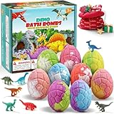 Qivatex Badebomben für Kinder mit Dinosaurier-Spielzeug im Inneren, 9Stück Badekugeln für Kinder, Geburtstagsgeschenke für Jungen und Mädchen 3–12 Jahren Adventskalender 2024 Kinder