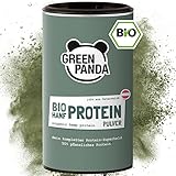 GREEN PANDA® Bio Hanfprotein mit 50g pflanzlichem Eiweiß aus Österreich | Hanfproteinpulver Bio ist ideal für deinen Proteinshake | 175g