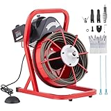 VEVOR D1000 Rohrreinigungsmaschine 22,86 m x 9,53 mm Rohrreinigungsgerät, Rot