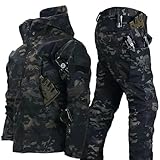 BESTXH 02,L, Taktische Uniformen FüR MäNner, Wasserdichter, Getarnter MilitäRanzug, Taktische Jacke Und Hose FüR MäNner, wasserdichte, MilitäRische Softshell In Camouflage