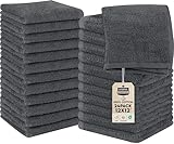 Utopia Towels - 24 Stück Seiftücher, 30x30 cm mit Aufhängeschlaufen, saugfähige Waschlappen zum Abwischen und Reinigen des Gesichts aus 100% Baumwolle (Grau)