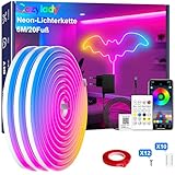 Cozylady 6M RGB Neon LED Strip, Flexible Streifen Mit starkem Doppelklebeband ausstatten,24V LED Leuchtseile mit App/Fernbedienung anwendbar auf Schlafzimmer,Raum & Außendekoration.