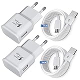 Ladegerät Schnellladung für Samsung Handy, (2-Pack) Adaptives Schnellladegerät Netzteil mit USB Typ C Ladekabel für Samsung Galaxy S8, S9, S10 Plus, A05s A13 A15 A16 A20 A35 A36 A40 A56 M30 M35 5G
