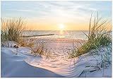 Fototapete Strand und Meer Nordsee Natur Dünen Sonne 400x280 cm - inkl. Kleister - für Schlafzimmer Wohnzimmer Flur Vlies Tapete Wandtapete Vliestapete Motivtapeten Montagefertig