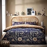 furn. Constellation Bettbezug-Set, Polycotton, Gold/Marineblau, Einzelbett