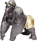 Kare Design Deko Figur Monkey Beach, Schwarz, Deko Objekt Affen Skulptur, Gorilla Motiv, handgefertigt, 20x20x14 cm (H/B/T)