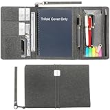 ANSSOW Folio Cover Compatible with Rocketbook Smart Notebook - Portfolio Organizer Padfolio, Business Card Holder Support Zipper Pen Pocket, Portfolios for Men & Women, Excutive Size