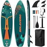 SOLAVERO SUP Board for Adults, Multifunktional Stand up Paddling Board mit Allem Zubehör, 353/335/304cm Stand up Paddle Board mit Verstellbares Paddel, Reiserucksack, Anfänger, Fortgeschrittene