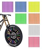 SUCCEFORT 84 Stück Bunte Speichenreflektoren Fahrrad Set, 360°Sichtbarkeit Reflektoren, 7 Farben Speichenreflektoren Fahrrad, Einfache Montage und Demontage für Speichenfahrrad