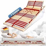 Coemo Lattenrost Ruby K 120 x 200 cm 7-Zonen 28 Leisten Kopfteil und Härtegrad verstellbar für Jugendbetten - für alle Matratzenarten | Schlaftypen