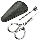 Bart Schere Schnurrbart Schere Edelstahl Pflege Schere Herren Schnurrbart Bartschere Maniküre Nagelhautschere für Augenbrauen Wimpern Nase Haar