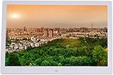 JvFbjLF 14-inch digital Photo Frame Electronic Photo Frame Advertising Player Home Video Player(Bianco)