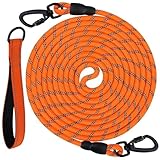 Joytale Schleppleine für Große Mittlere Hunde, hundeleine 5m 10m 15m 20m Lang, Gepolsterter Griff, Abschließbarer Karabine, Doppelt Robuste Haken(Orange, 5m)