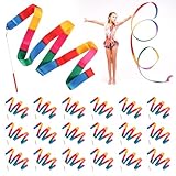 18 Stück Tanzbänder Kinder,Gymnastikband mit Stab 2M,Rhythmische Sportgymnastik Band,Lange Dance Ribbons,Schwungband Wirbelband,Tanzen Streamer Tanzband Luftschlangen für Gym Zirkus Karnevalsshow